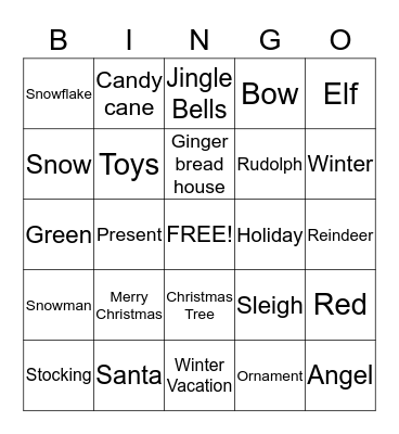 Christmas Bingo Card