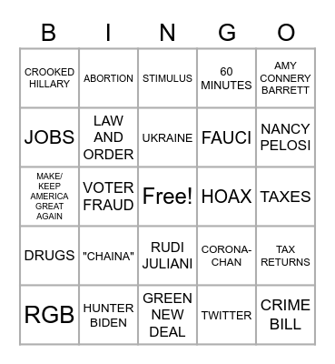 FINAL COUNTDOWN Bingo Card