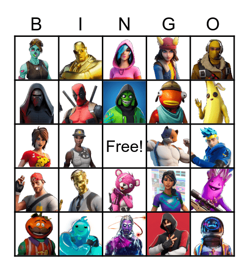 fortnite Bingo Card