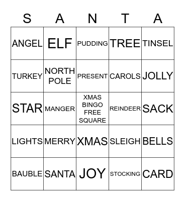 CREWS CRESCENT BINGO Card