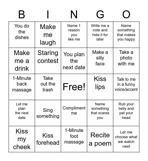 Twisted Bingo Card