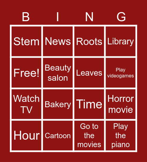 Vocabulary! Bingo Card