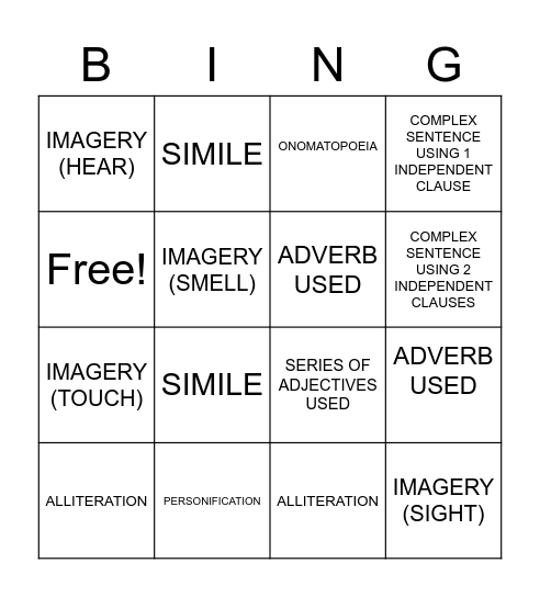 WORTHY WORDS Bingo Card