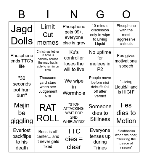 Final TEA Bingo Card