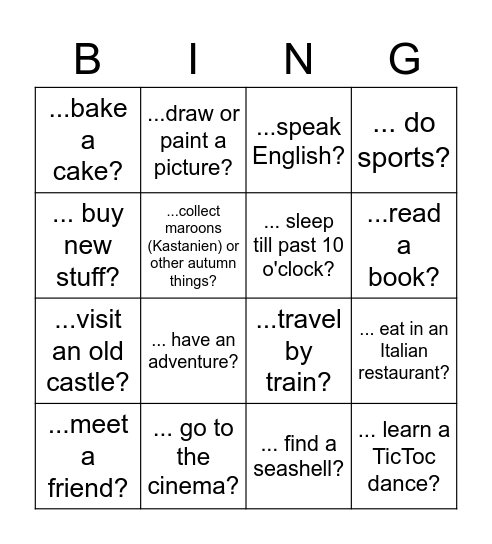 Holiday Bingo! Did you... Bingo Card