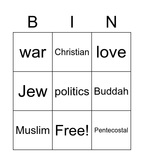 2000s RnB Bingo Card