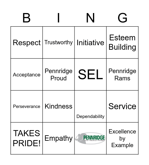 TAKES PRIDE / SEL Bingo Card