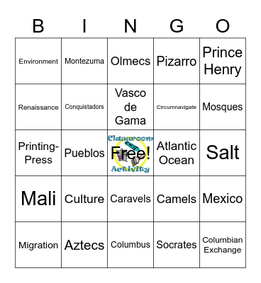 Europe Before 1500s Bingo Card