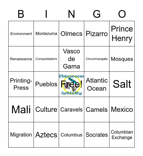 Europe Before 1500s Bingo Card