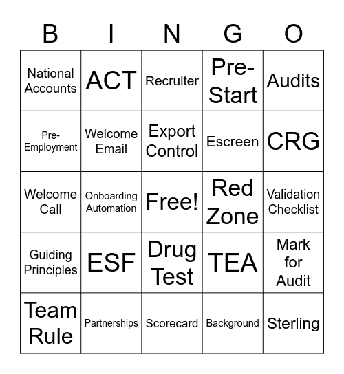 OBA Bingo Card