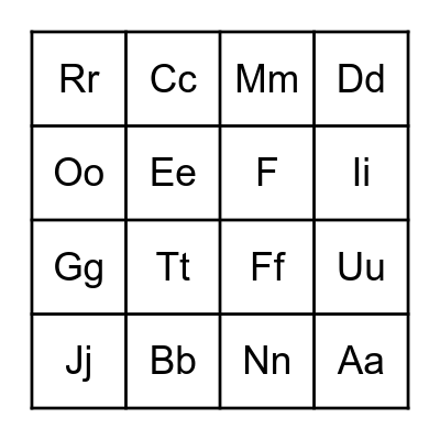 ABC Bingo Card