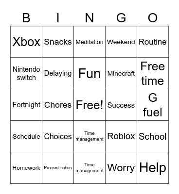 Procrastination Bingo! Bingo Card