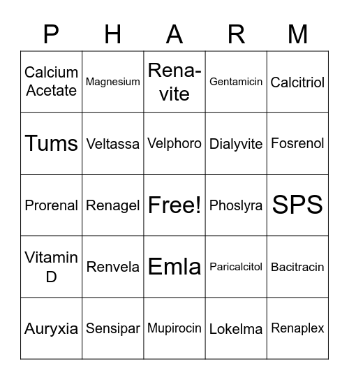 Pharm Tech Week Bingo Card