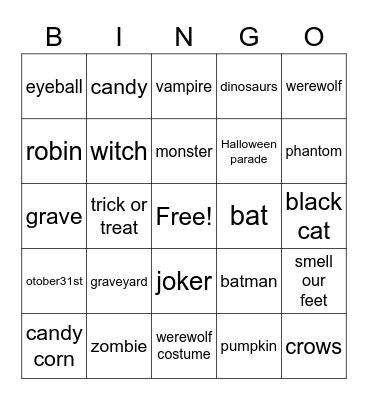 happy hallaween Bingo Card