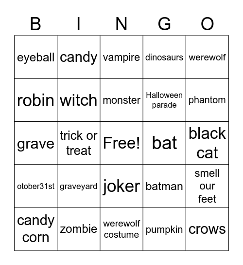 happy hallaween Bingo Card