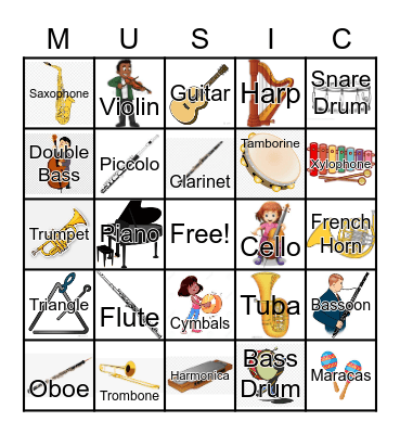 Instrument Bingo Card