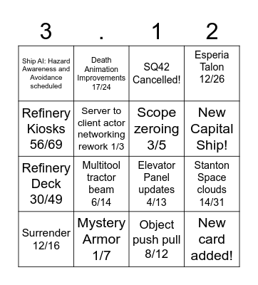 Priority Shuffle BINGO Card