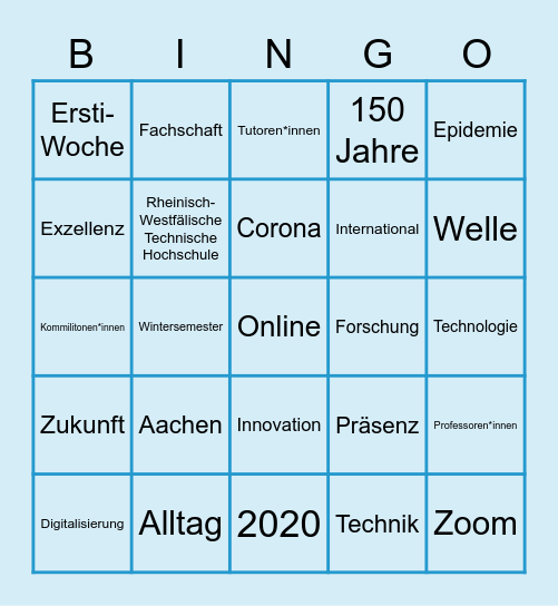 Rektoren Bingo Card