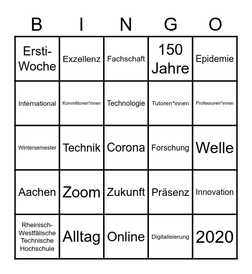 Rektoren Bingo Card