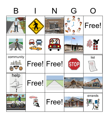 Community Transportation Bingo Card