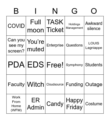 Halloween LOUIS Bingo Card