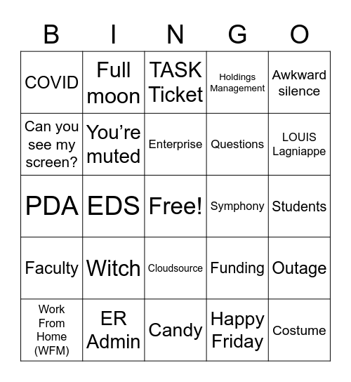 Halloween LOUIS Bingo Card