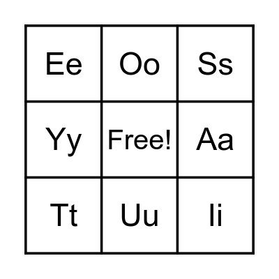 Alphabet Bingo Card