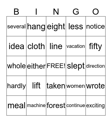 Kai's Awesome Bingo Card