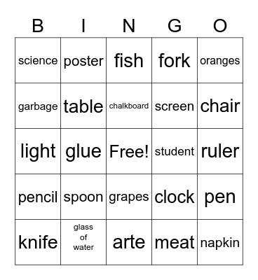 Chapter 7 Bingo Card