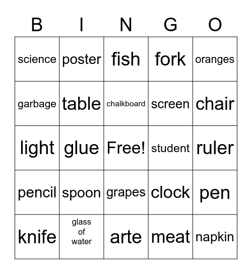 Chapter 7 Bingo Card