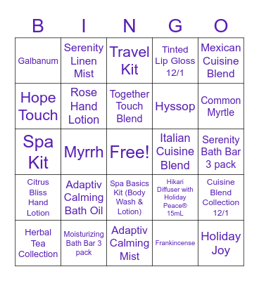 doTERRA !!! Bingo Card
