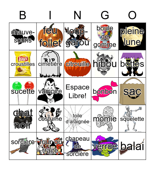 Bingo d'Halloween Bingo Card