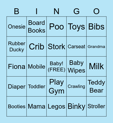 Dumi & JD's Baby Shower Bingo Card