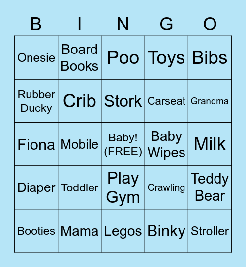 Dumi & JD's Baby Shower Bingo Card