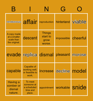 WordMasters Challenge #2 Terms Bingo Card