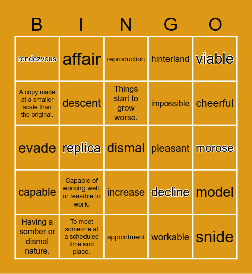 WordMasters Challenge #2 Terms Bingo Card