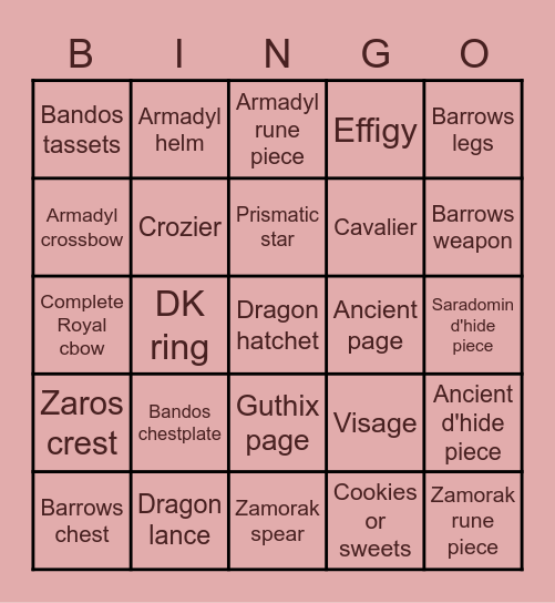 ~Clan Bingo~ Bingo Card