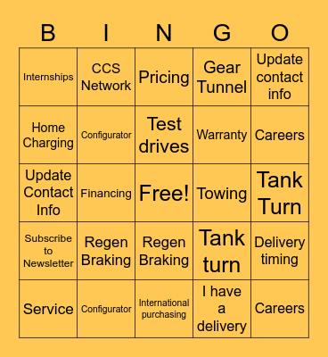 CEC BINGO Card