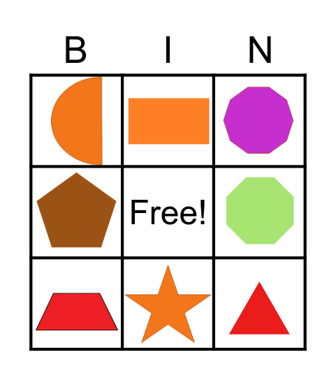 Shape Bingo Card