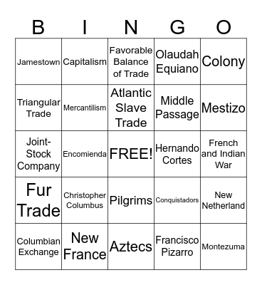 Age of Conquest Bingo Card
