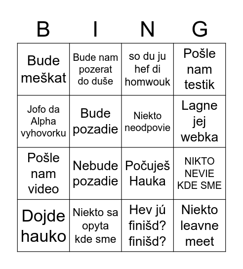 ANJ Bingo Card