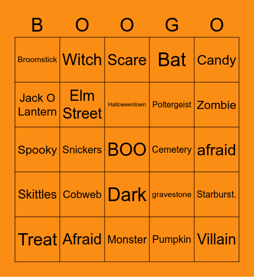 MSCC BOOgo! Bingo Card