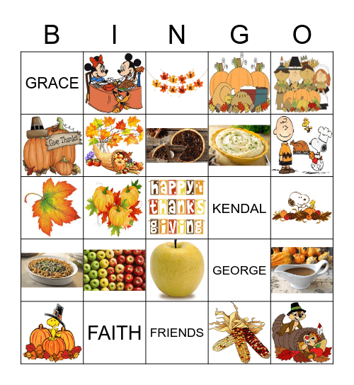 THANKSGIVING Bingo Card