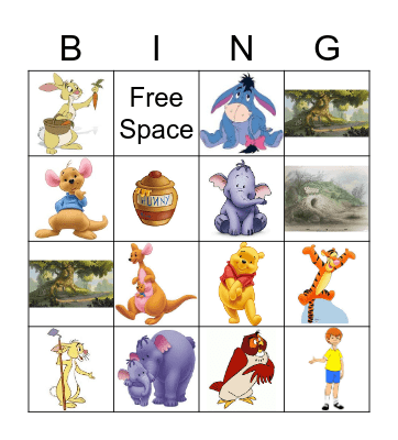 Winnie the Pooh Bingo Card