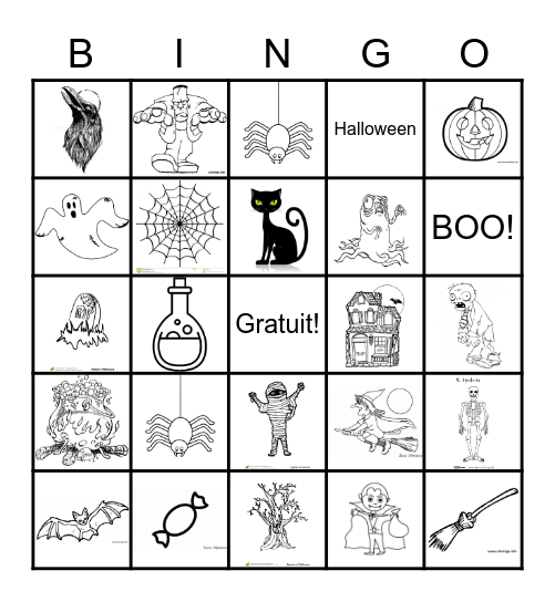 Bingo d'Halloween Bingo Card