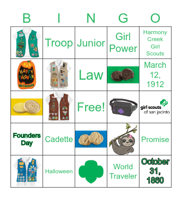 Juliette Gordon Low Birthday & Happy Halloween Bingo Card