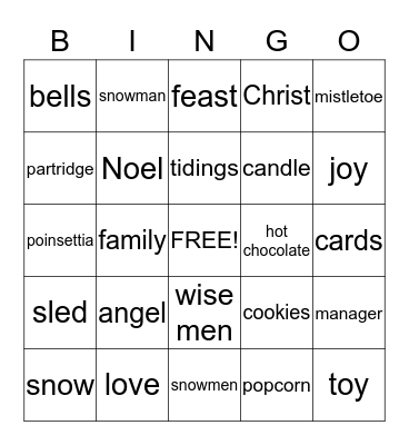 CHRISTMAS Bingo Card