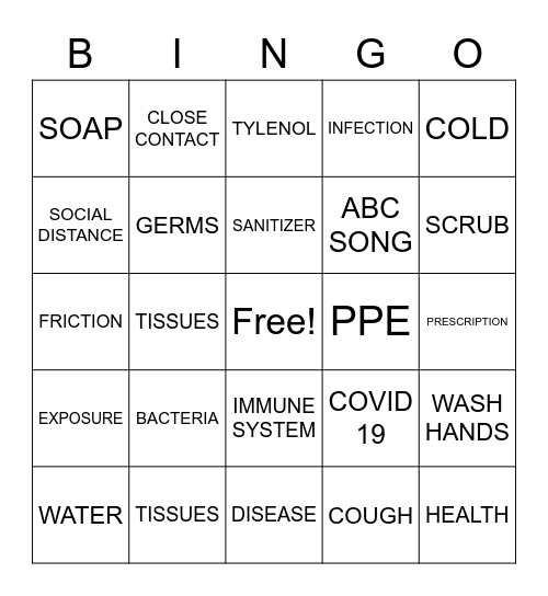 GERMS BINGO Card