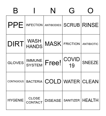 GERMS BINGO Card