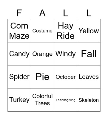 FALL BINGO Card